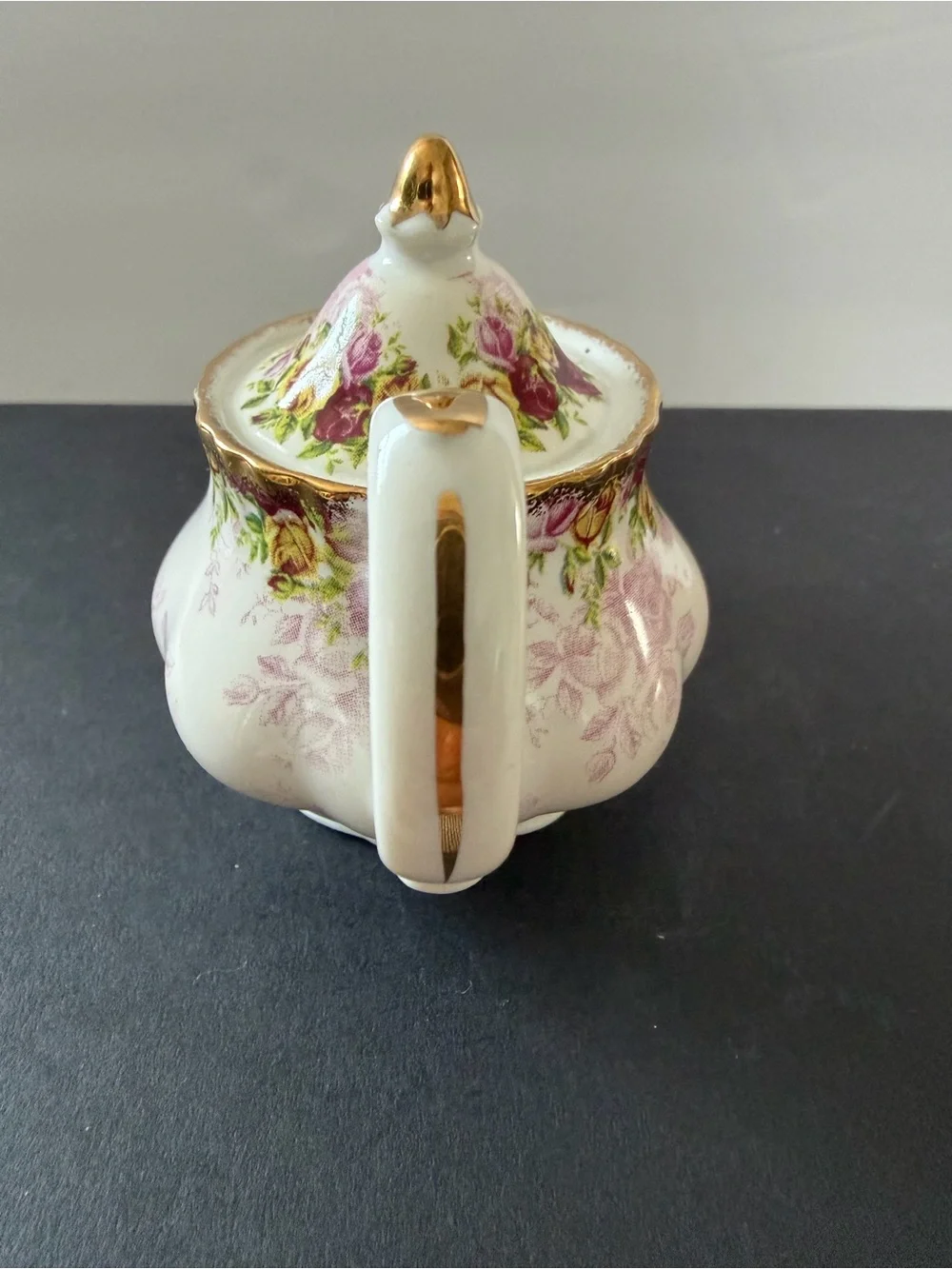 Royal Albert Old Country Roses Peach Damask Miniature Teapot Fine Bone China